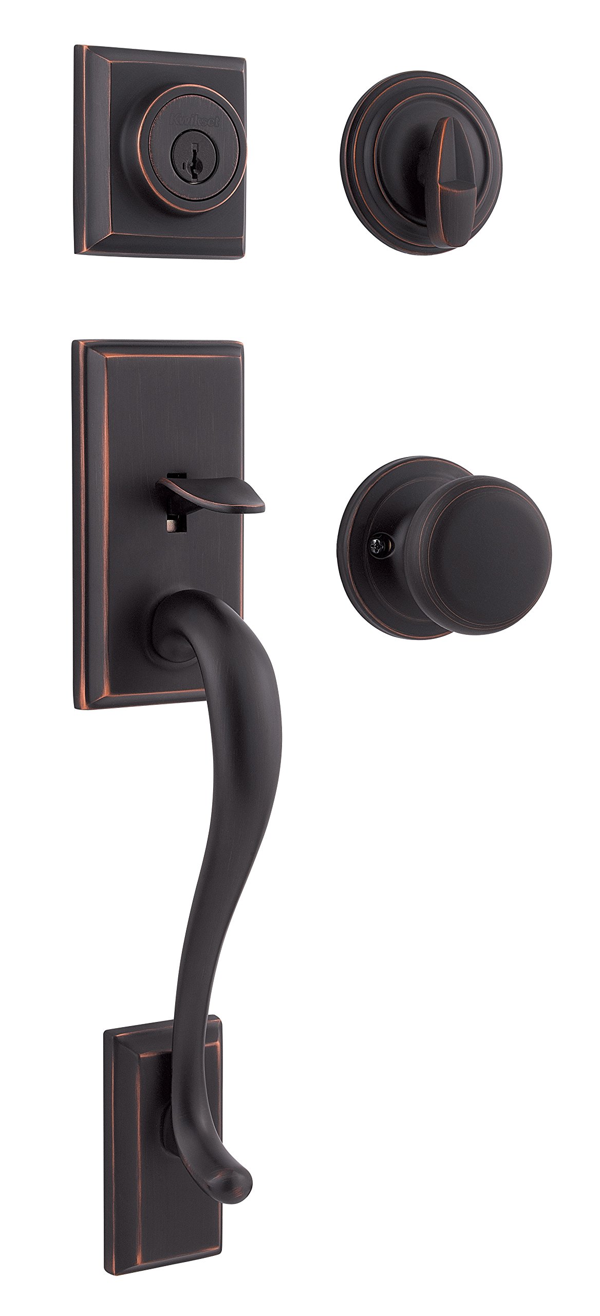 Kwikset Hawthorne SmartKey Front Door Lock & Deadbolt Set - Venetian Bronze, Pick Resistant Security with Microban Protection - Perfect for Home Entry Doors & Exterior Security