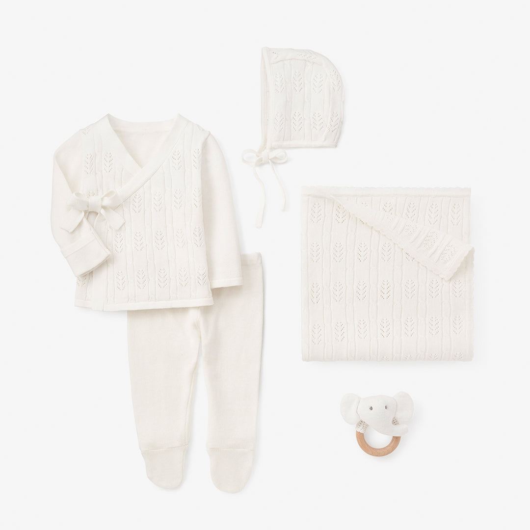 Premium White Baby Layette Gift Set with Elegant Box - Perfect for Newborns, Baby Showers & Christening Gifts