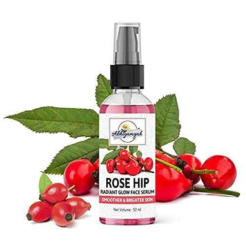 ABHIGAMYAH Rose Hip Radiant Glow Face Serum - Lightweight Non-Greasy Moisturizer for All Skin Types | Natural, Paraben & Sulfate Free, Vegan (2-Pack, 50ml) | Hydrating Facial Treatment for Day & Night Skincare Routine