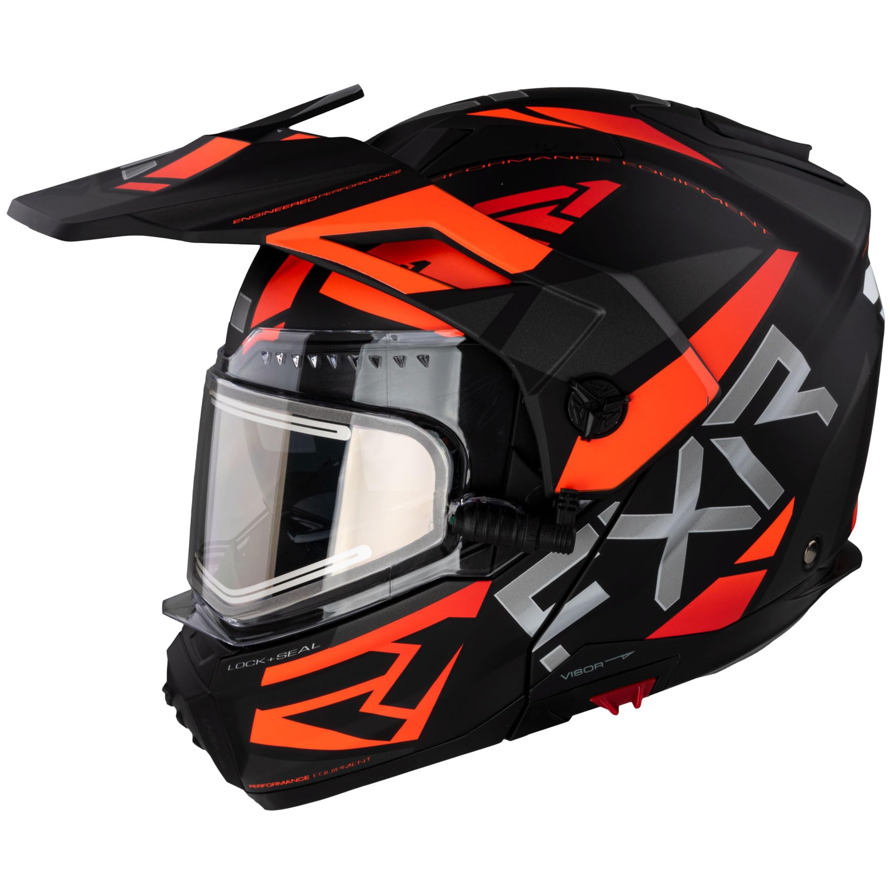 FXR Maverick X Helmet 2025 - Black/Orange - Large Size - High-Performance Snowmobile & ATV Helmet for Extreme Sports & Winter Adventures