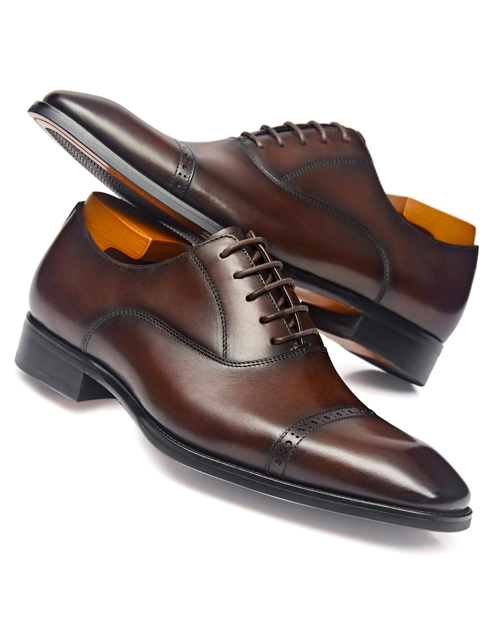 Men's Oxford Formal Dress Shoes - Genuine Leather Comfortable Business Shoes for Office, Wedding & Special Occasions