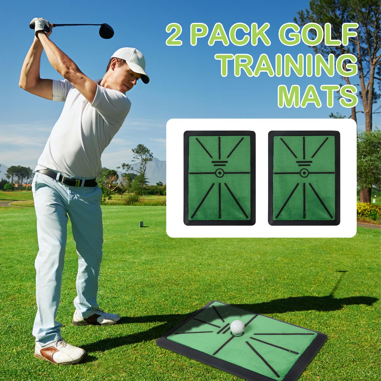 2 Pack Golf Hitting Mats - 17