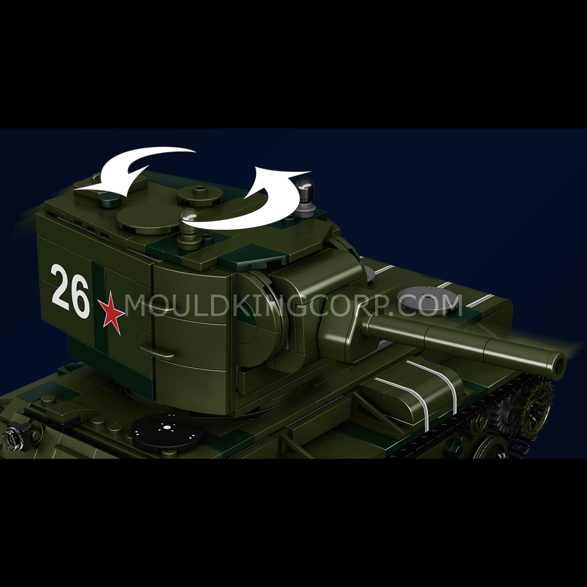 MOULD KING 20026 KV2 Heavy Tank Building Blocks Set - 1000+ Pieces Military Model Kit for Adults & Kids, Perfect for Collectors Display & WWII Battle Scene Recreation