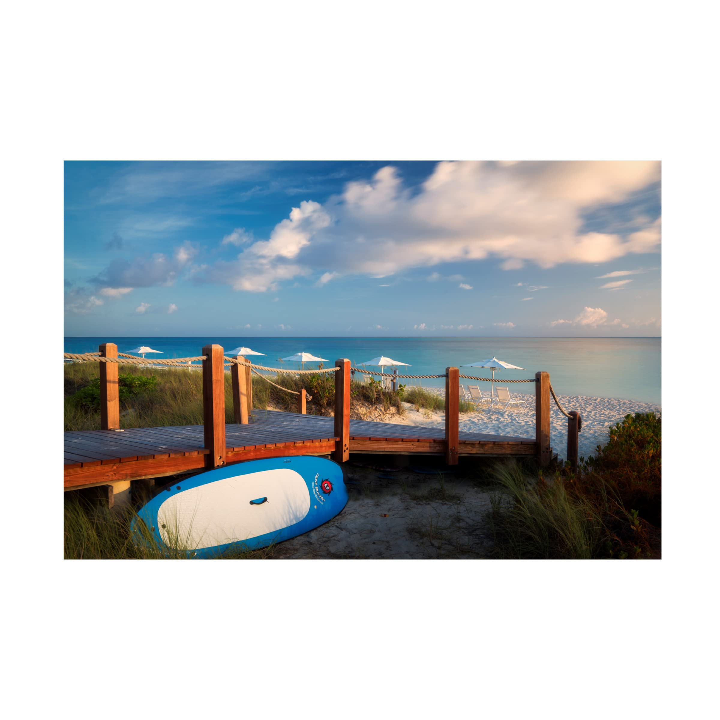 Dennis Frates 'Pier 7' Canvas Wall Art Print - Modern Coastal Home Decor for Living Room, Bedroom & Office - Trademark Fine Art Collection