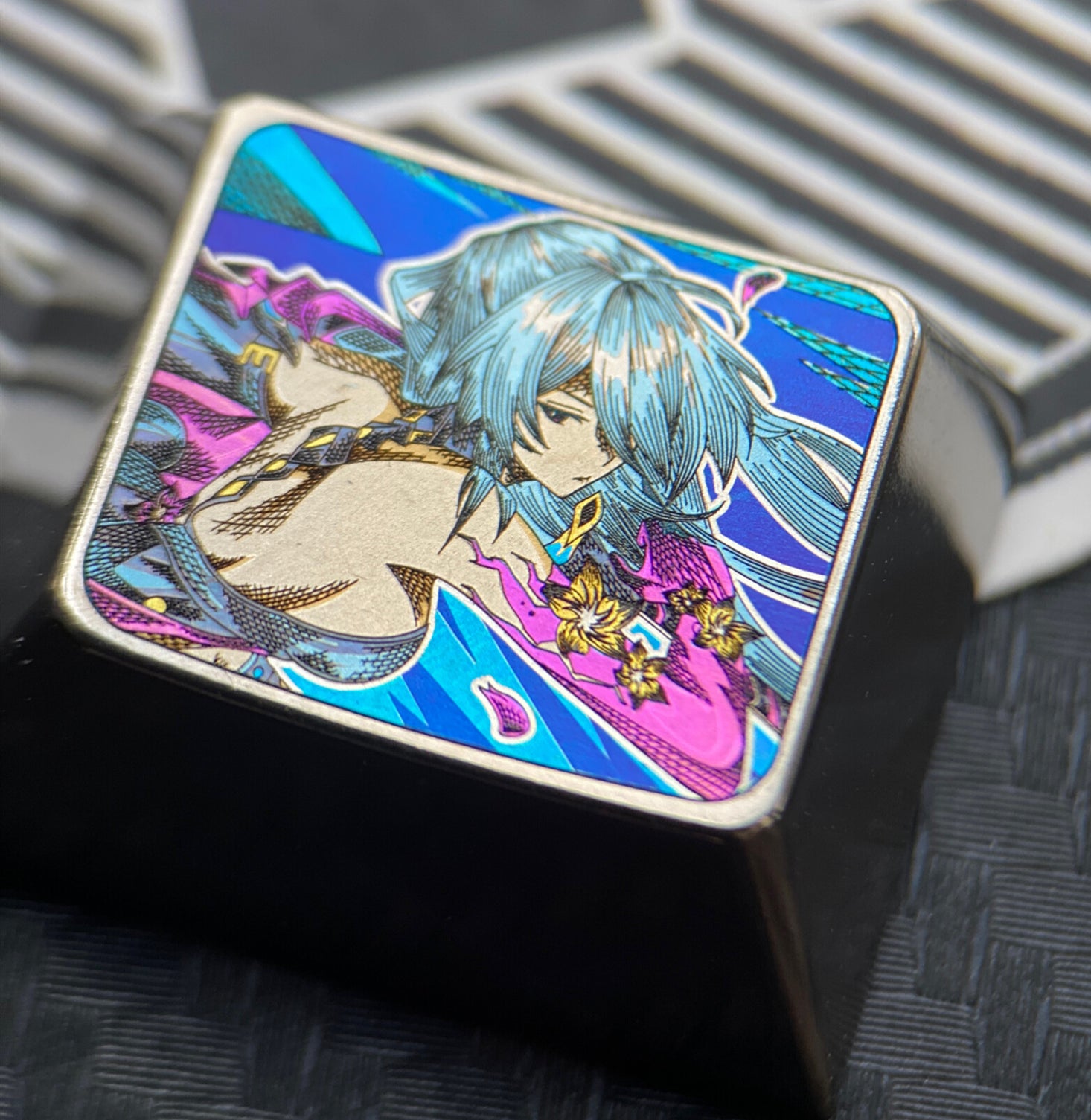 Honkai Impact 3rd Raiden Mei Bosenmori Themed 1.25U Titanium Alloy Custom Keycaps - Precision Carved Gaming Keyboard Accessories for Mechanical Keyboards (Perfect for Anime Fans & PC Gaming Enthusiasts)
