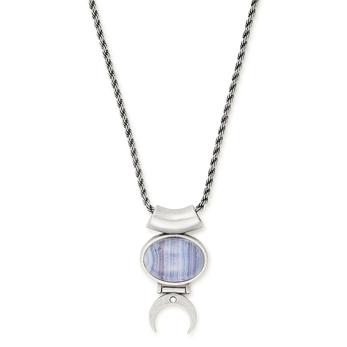 Blue Lace Agate Adjustable Necklace for Women - Healing Crystal Jewelry for Stress Relief & Positive Energy - Perfect for Meditation, Yoga & Everyday Wear