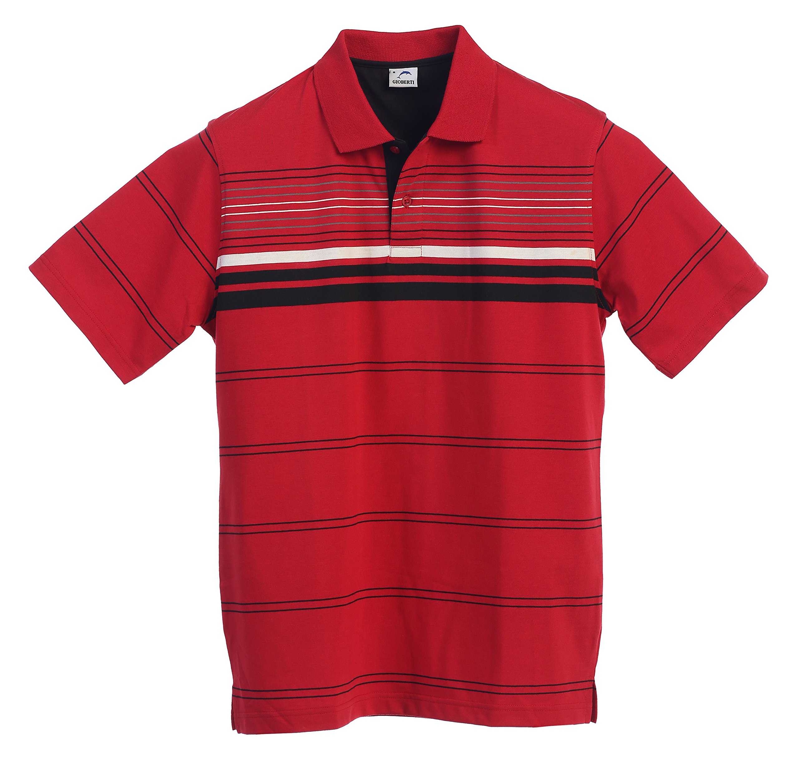 Gioberti Men's Striped Polo Shirt - Short Sleeve Yarn-Dyed Cotton Casual Shirt for Golf, Business & Summer Outfits