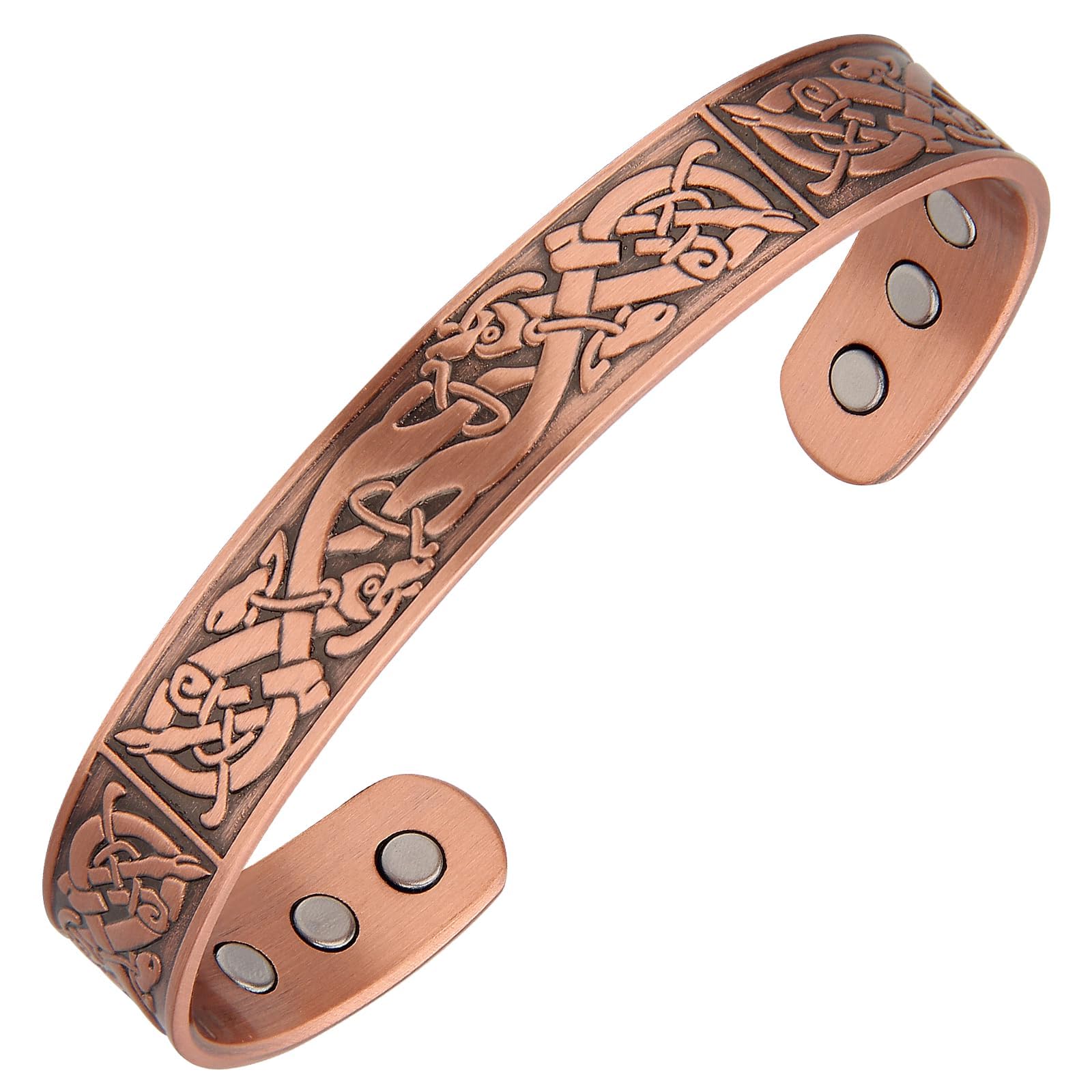 **Men's Solid Pure Copper Magnetic Therapy Bracelet - 3500 Gauss Strength, Adjustable 7.3 Inch Vintage Jewelry for Arthritis & Pain Relief - Perfect Birthday Gift for Him**    *(Ideal for Daily Wear, Fitness, Travel & Wellness - Supports Joint Health & Circulation)*
