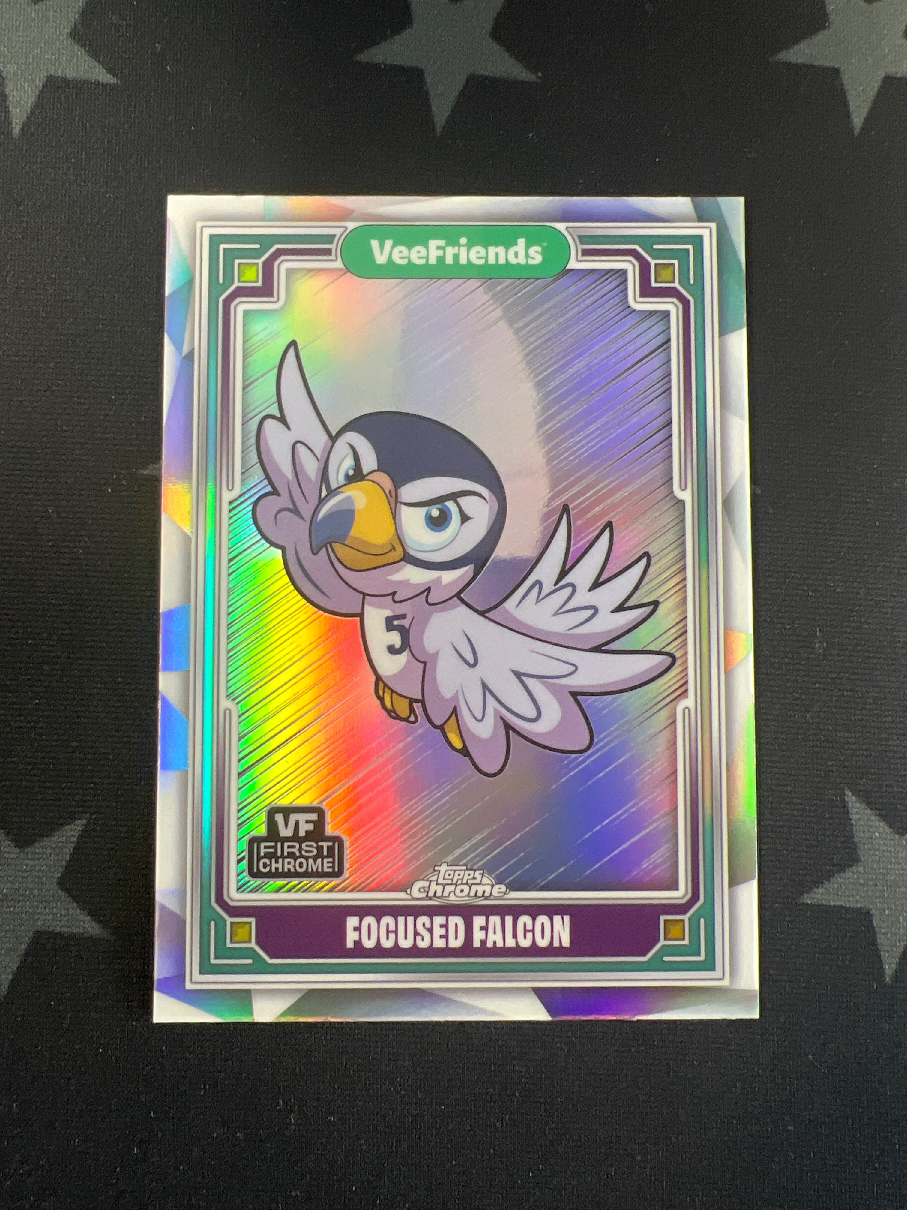 2025 Topps Chrome VeeFriends Focused Falcon #4 Refractor Trading Card - Rare Collectible for Sports & Pop Culture Fans | Perfect for Display, Trading & Investment