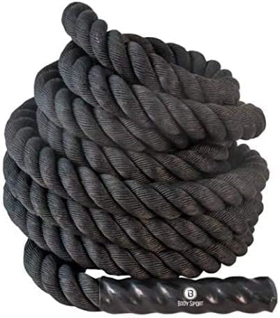 Body Sport Training Rope - Thick Battle Rope for Home & Gym Workouts | Durable Poly-Twine Exercise Rope for Indoor & Outdoor Fitness Training | Perfect for CrossFit, HIIT, Strength and Endurance Workouts