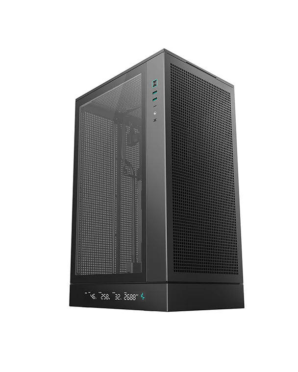 DeepCool CH270 Digital ITX PC Case - Compact Mini Tower for Gaming & Home Office (Black/White) | Perfect for Small Spaces & High-Performance Builds