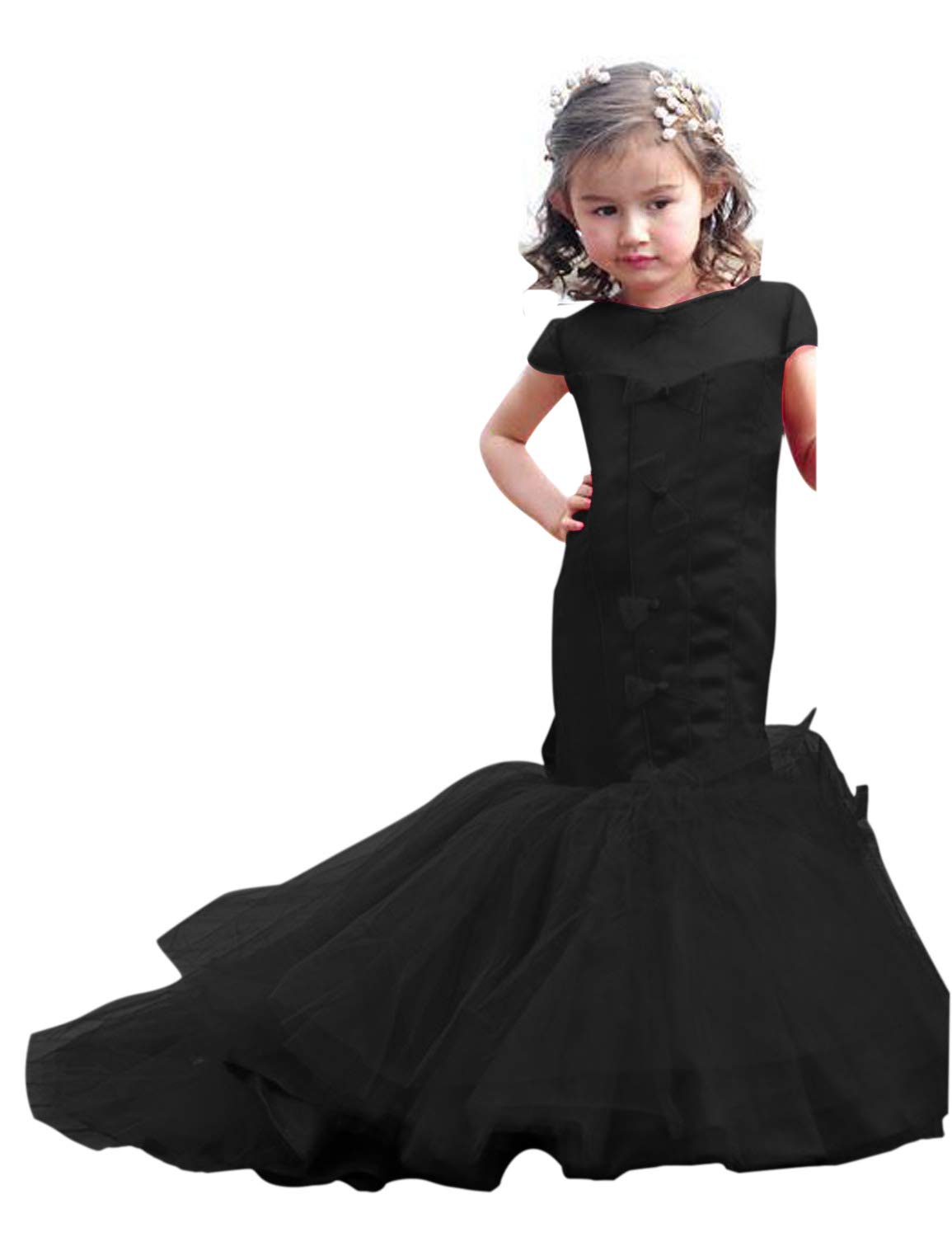 Adela Mermaid Flower Girl Dresses for Wedding - Tulle Toddler Pageant Gown First Communion Dress AR033 - Perfect for Weddings, Baptisms, Pageants & Special Occasions