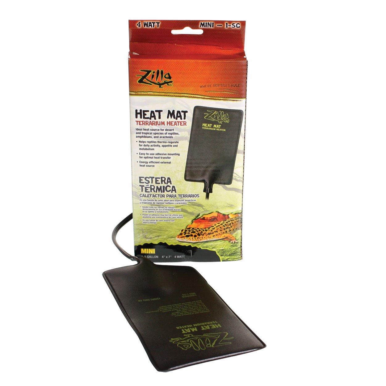 Mini Reptile Heat Mat for Terrariums - 8W Waterproof Warming Pad for Snakes, Lizards & Small Pets - Ideal for Glass Tanks & Plastic Enclosures