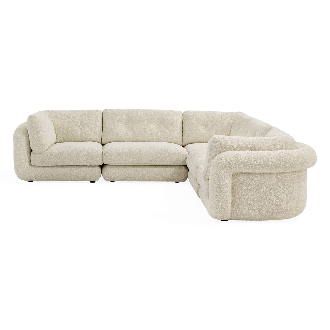 Pompidou 120 Modular 5-Piece Sectional Sofa Set - Modern L-Shaped Living Room Furniture for Small Spaces & Apartments