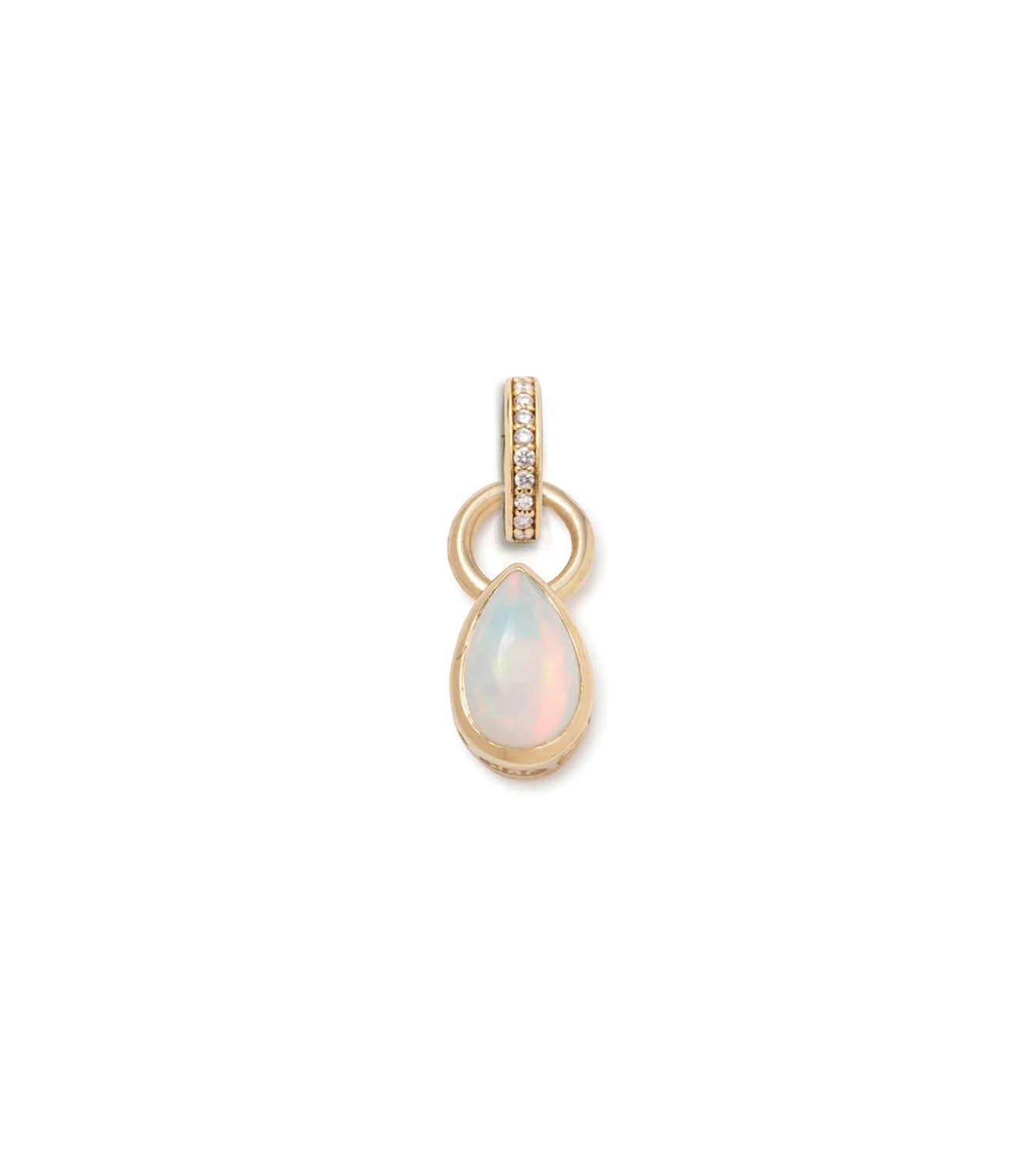1.25ct Opal Pear Pendant Necklace with Annex Link - Forever & Always Matching Set for Anniversary, Wedding, or Gift