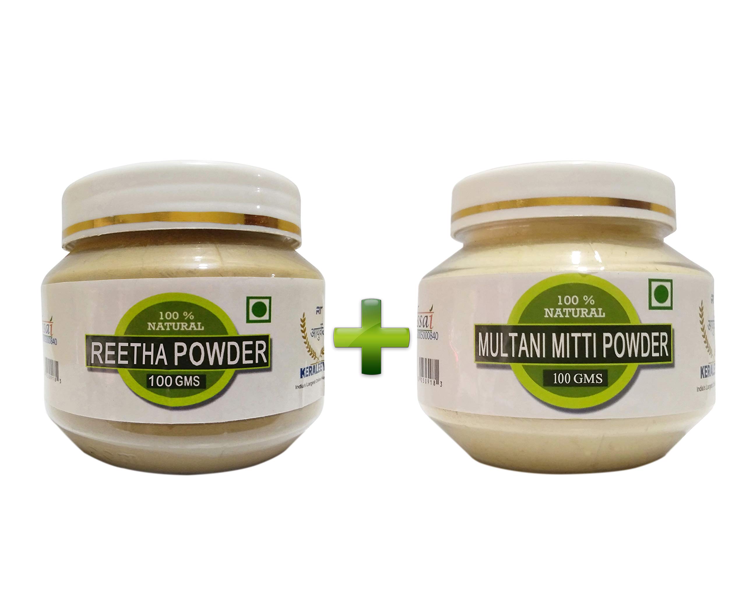RAINTECH HERBALS Reetha Powder & Multani Mitti Powder Combo for Hair Care – 200g (2 x 100g) | Natural Hair & Scalp Treatment | Cleanses, Strengthens & Nourishes Hair | 100% Pure Organic | Perfect for Deep Cleansing & Revitalizing Dull Hair at Home