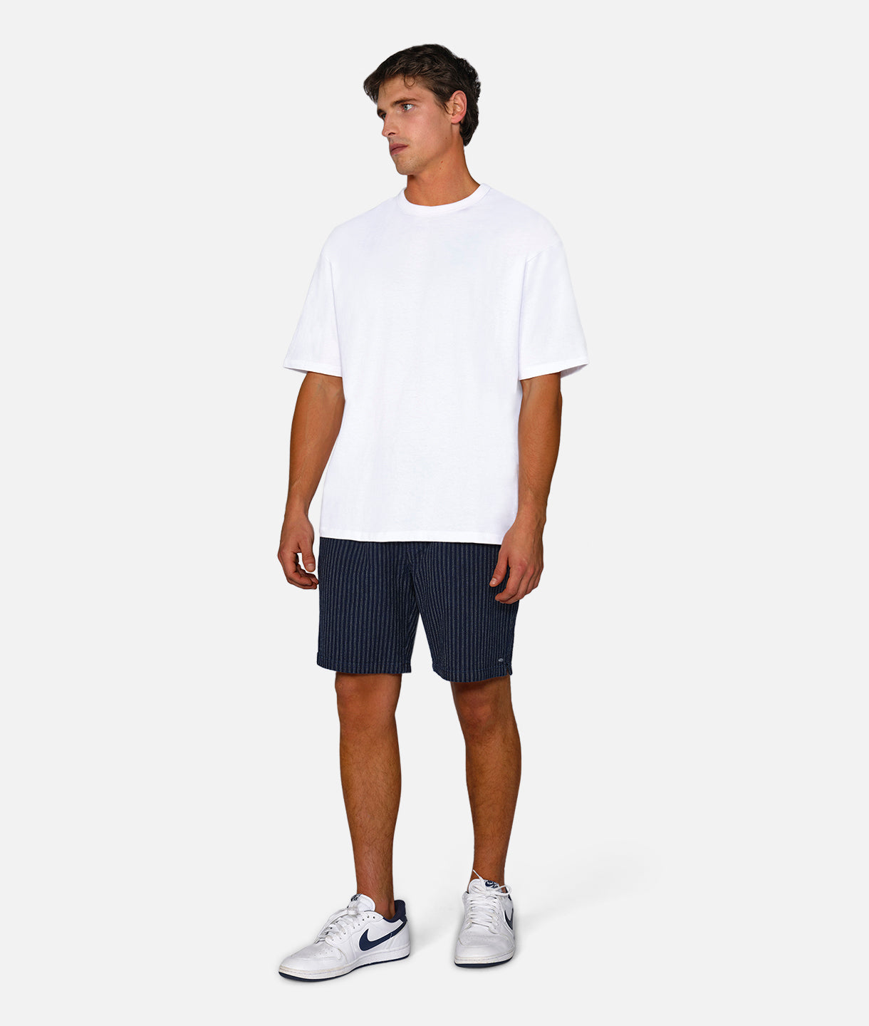 Mataro Shorts for Men - Navy & White Casual Swim Trunks - Perfect for Beach, Pool, and Summer Vacations