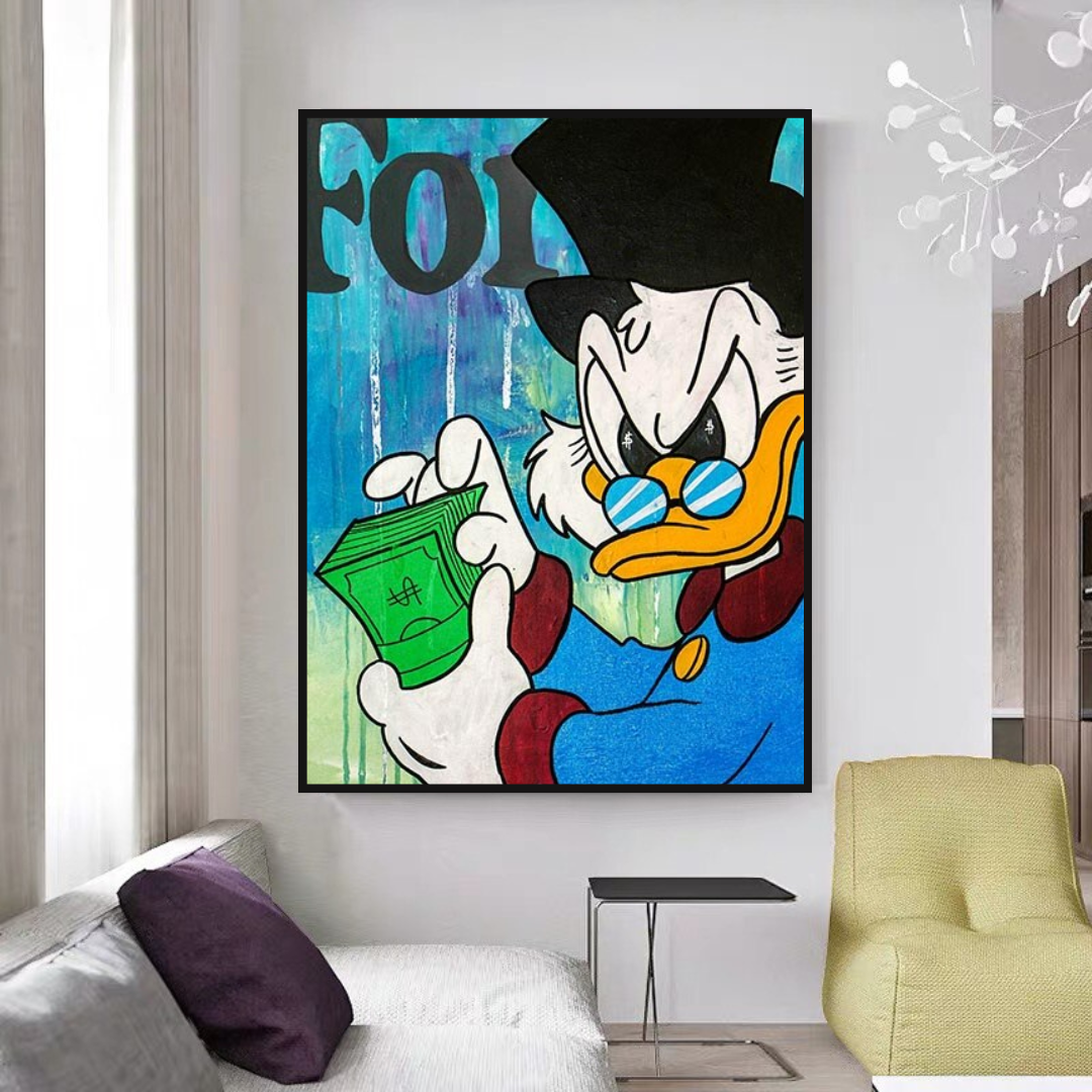Scrooge McDuck Forbes Canvas Wall Art - Exclusive Disney DuckTales Money Theme Decor for Home & Office