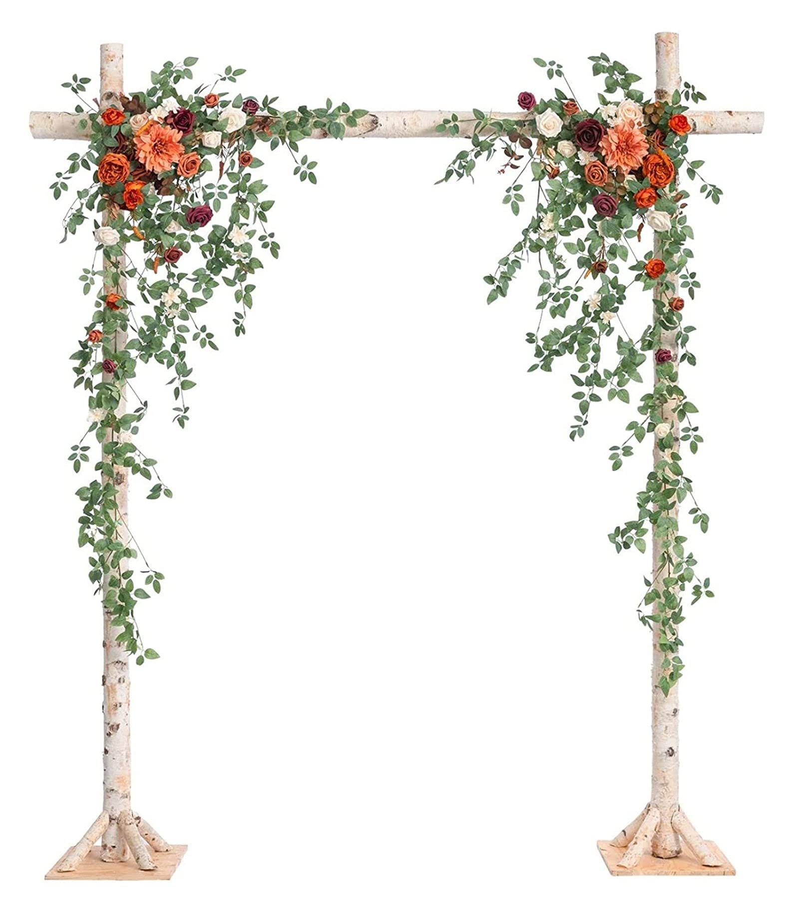 2 PCS White Rose Wedding Arch Flowers Kit - Artificial Flower Garland Swag for Ceremony & Reception Backdrop Decor - Perfect for Wedding, Anniversary, and Party Decoration