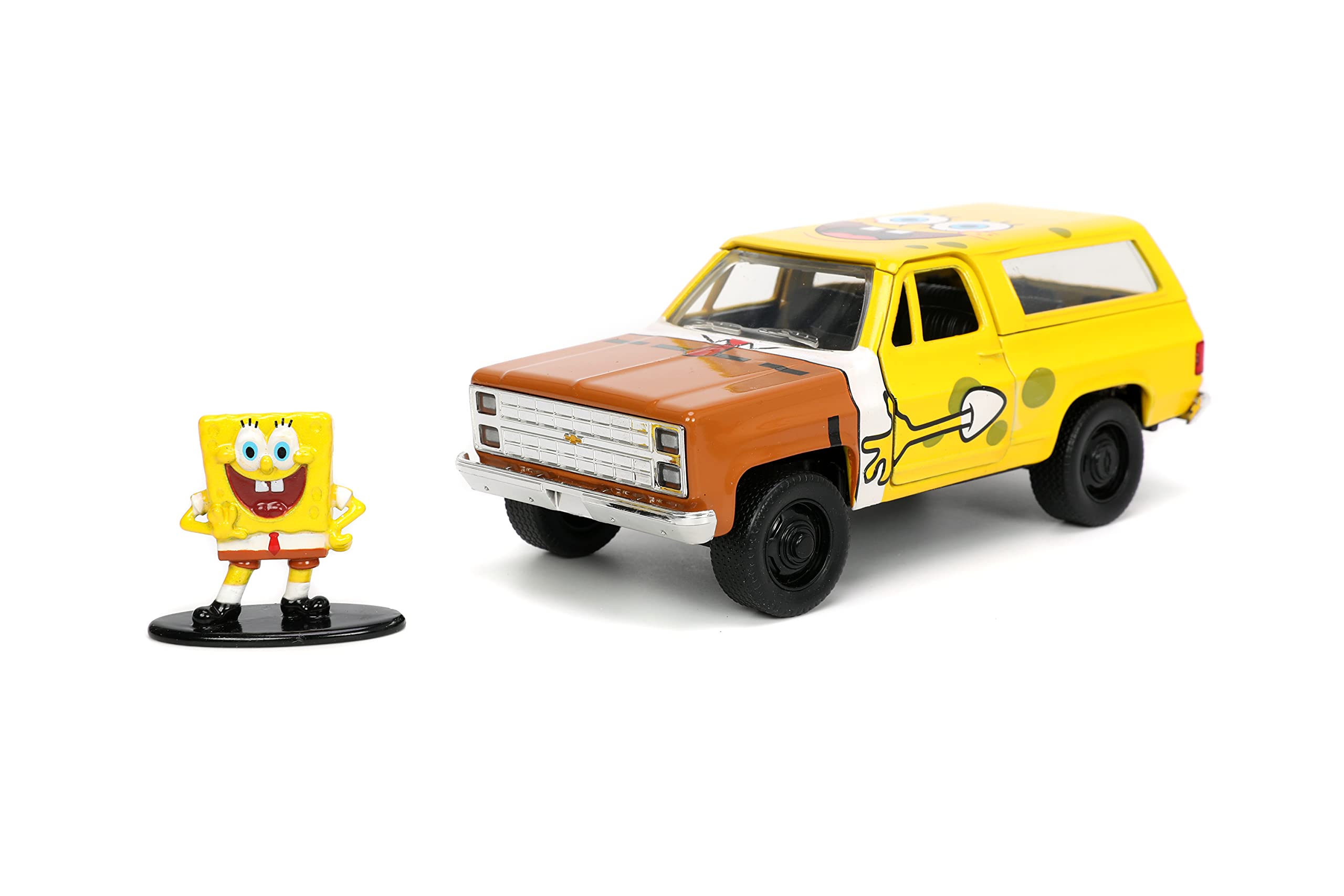 Jada Toys Spongebob Squarepants 1:32 Scale 1980 Chevy Blazer K5 Die-Cast Model Car with 1.65