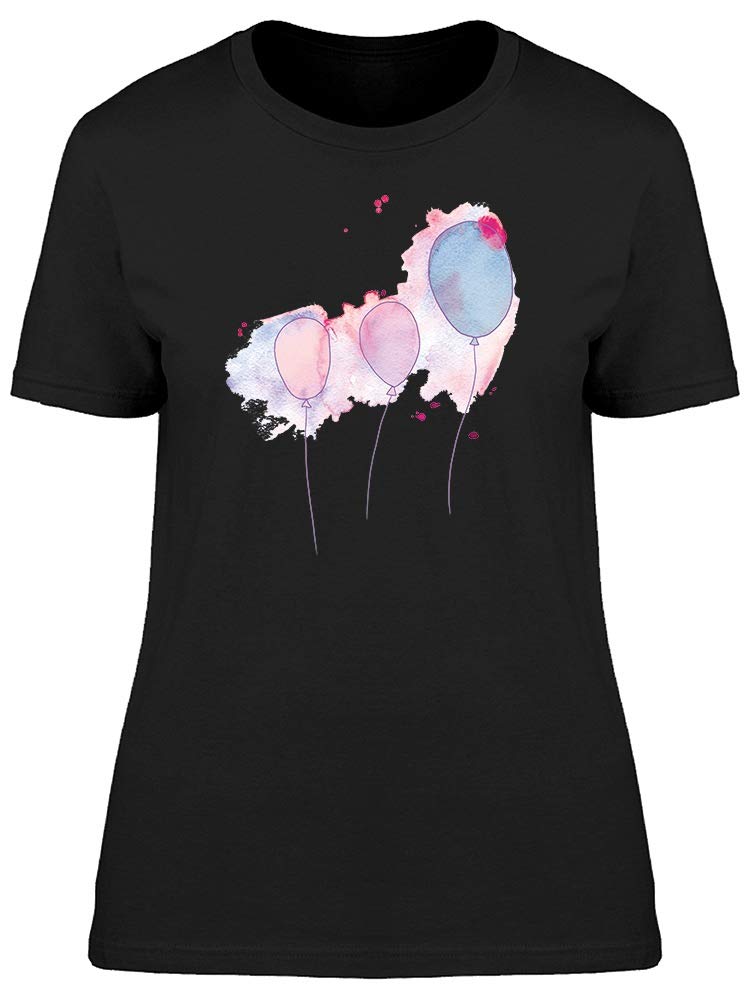 Smartprints Women's Cool Watercolor Balloons Graphic T-Shirt - Soft Cotton Casual Tee for Everyday Wear, Summer Outfits & Street Style
