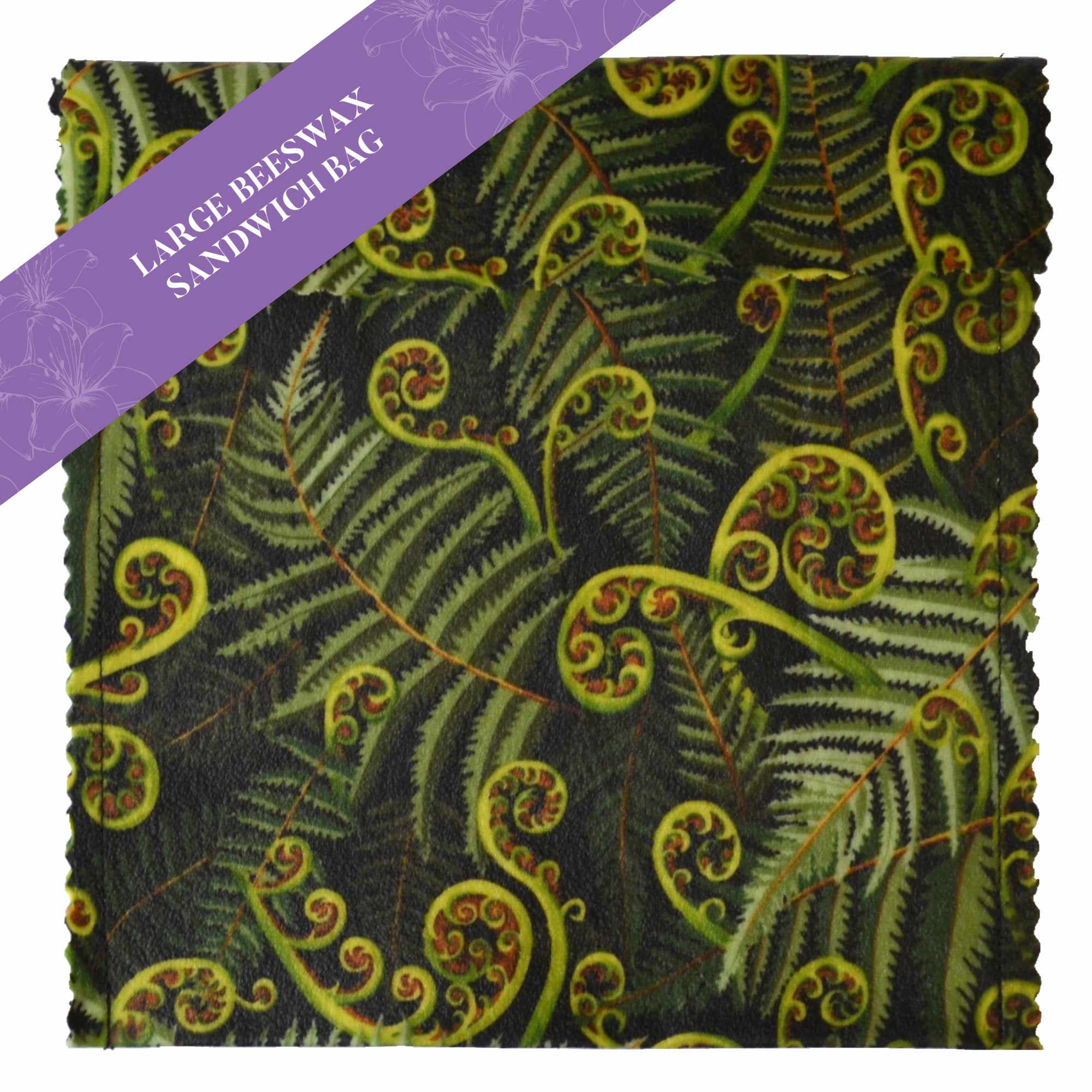 Premium Koru Fronds Large Sandwich Bags - Eco-Friendly Reusable Food Storage for Picnics, School Lunches & Meal Prep