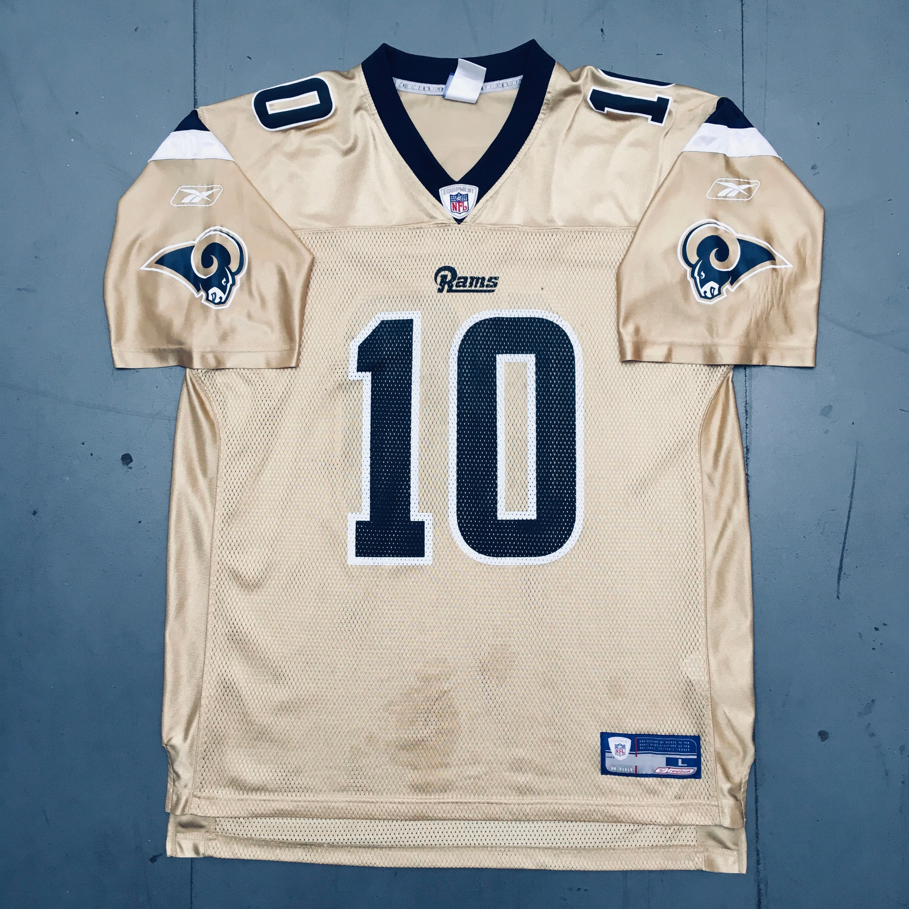 St. Louis Rams Marc Bulger Gold Alternate Jersey 2005-2006 Season - Authentic NFL Football Jersey for Fans & Collectors - Perfect for Game Day, Tailgating, and Sports Memorabilia Display