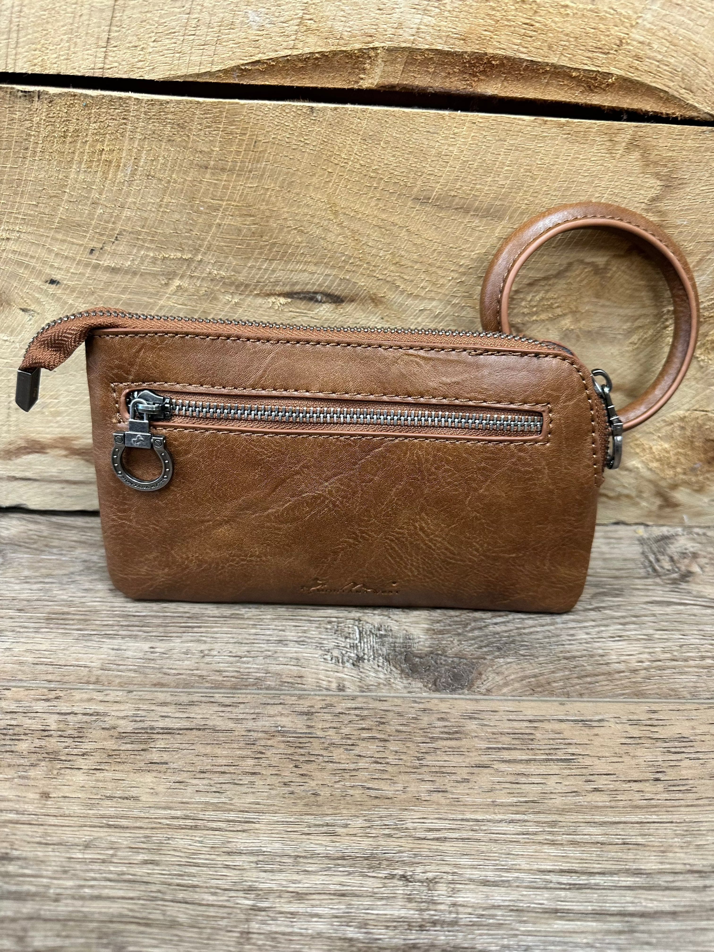 Montana West Floral Tooled Leather Wristlet Clutch Purse for Women - Elegant Crossbody Handbag for Parties, Weddings & Everyday Use
