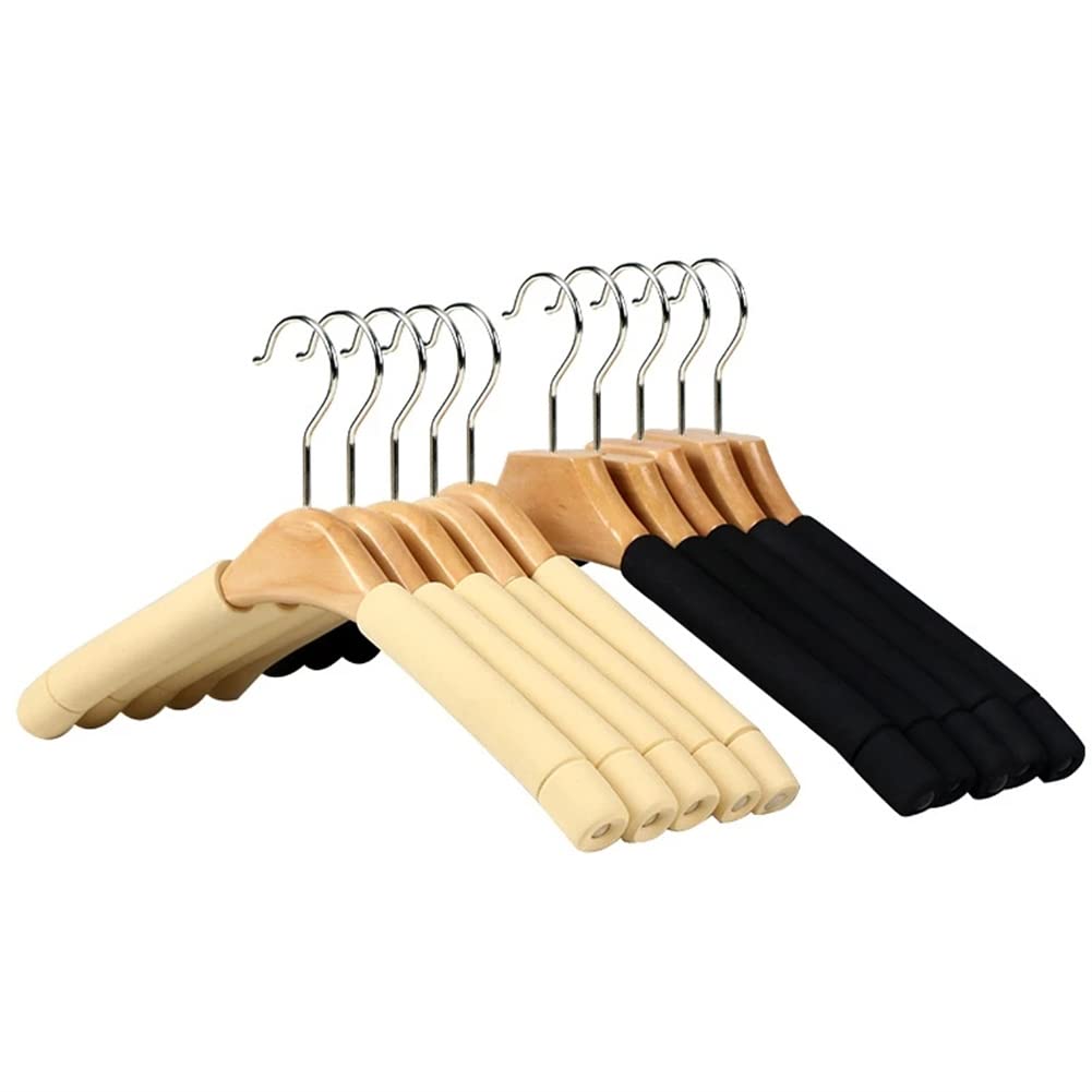 10 Pack Non-Slip Sponge Clothes Hangers for Adults - Heavy Duty Drying Rack for Men & Women's Clothing - Perfect for Home, Laundry Room, and Retail Stores (Black)