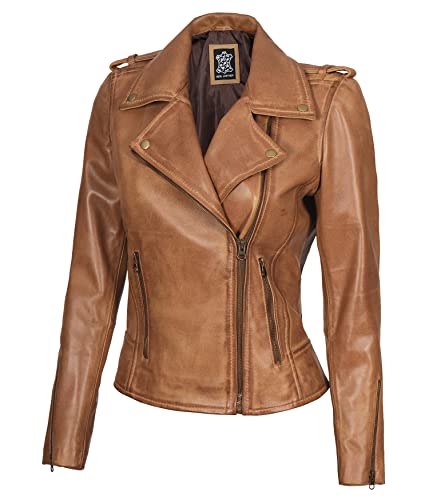 Kristen - Camel Leather Jacket Women