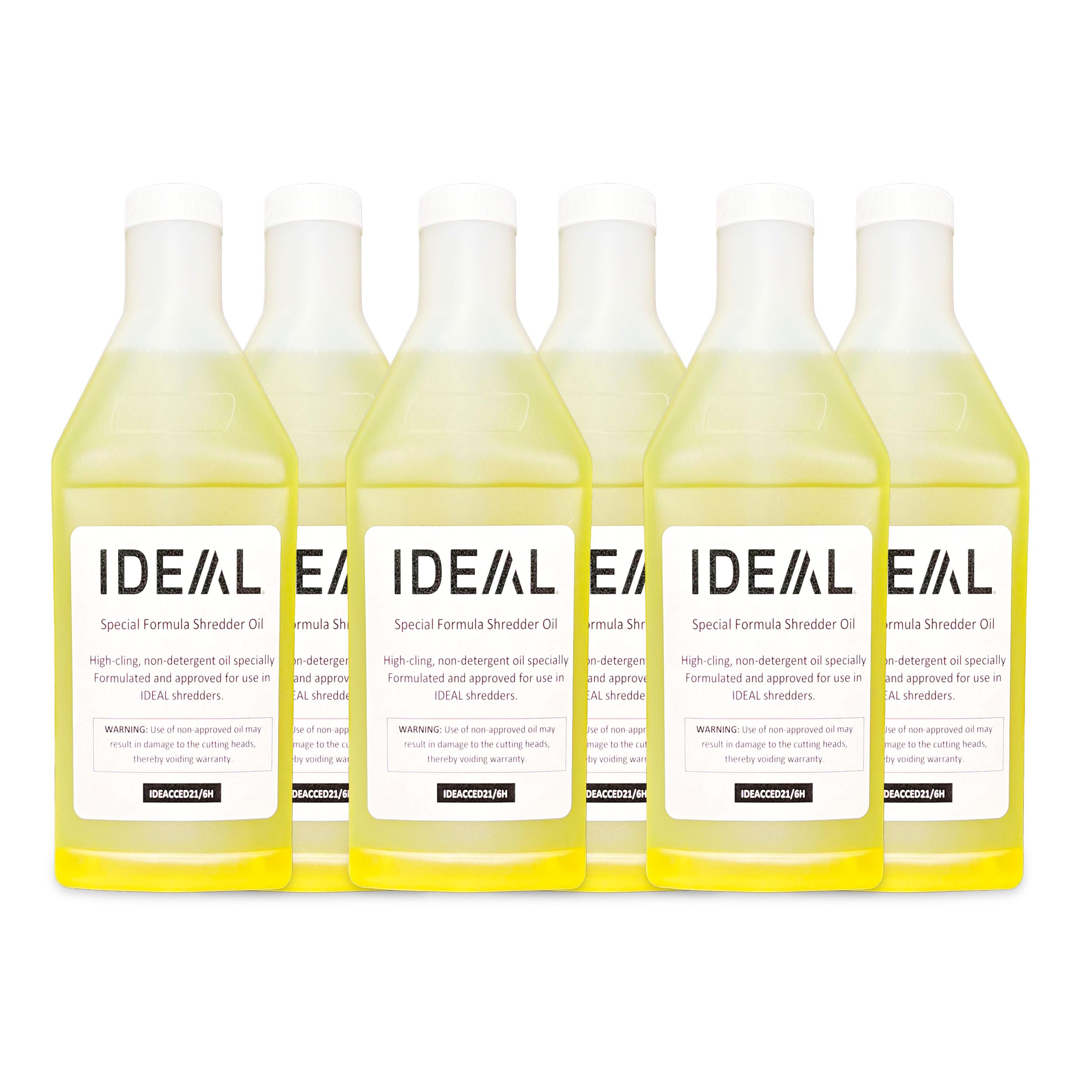 IDEAL High-Cling Lubricating Oil for Shredders - 6 Pack (1 Quart Each) | Non-Toxic, Non-Detergent Formula | Extends Shredder Lifespan | Perfect for Automatic Oilers & Office Use