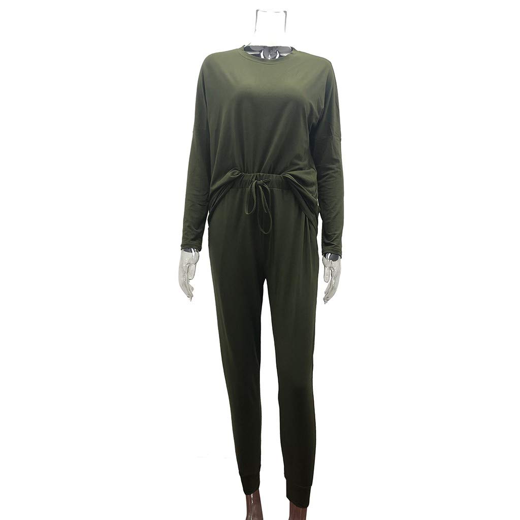 SNKSDGM Women's 2-Piece Outfits - Long Sleeve/Sleeveless Crewneck Tops with Sweatpants Jogger Set | Casual Loungewear, Workout, Yoga & Streetwear Fashion