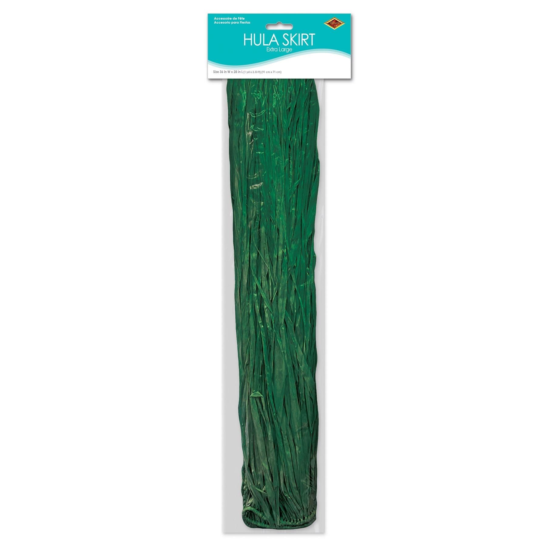 12 Pack Beistle Extra Large Raffia Hula Skirt - Green | Tropical Party Costume, Luau Dance, Hawaiian Theme Decor, Halloween & Cosplay Accessories