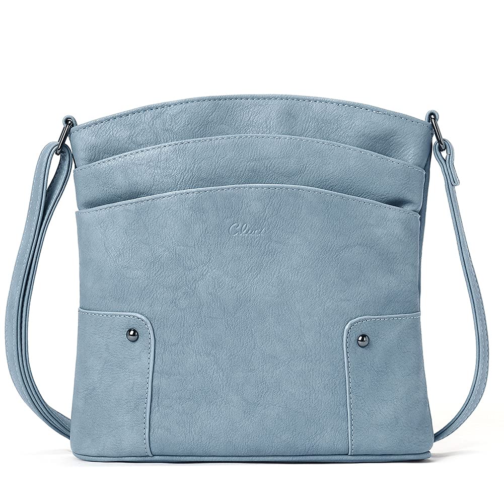 CLUCI Women's Leather Crossbody Bag - Vintage Shoulder Purse with Triple Pockets for Travel, Vacation & Everyday Use | Perfect Gift for Her