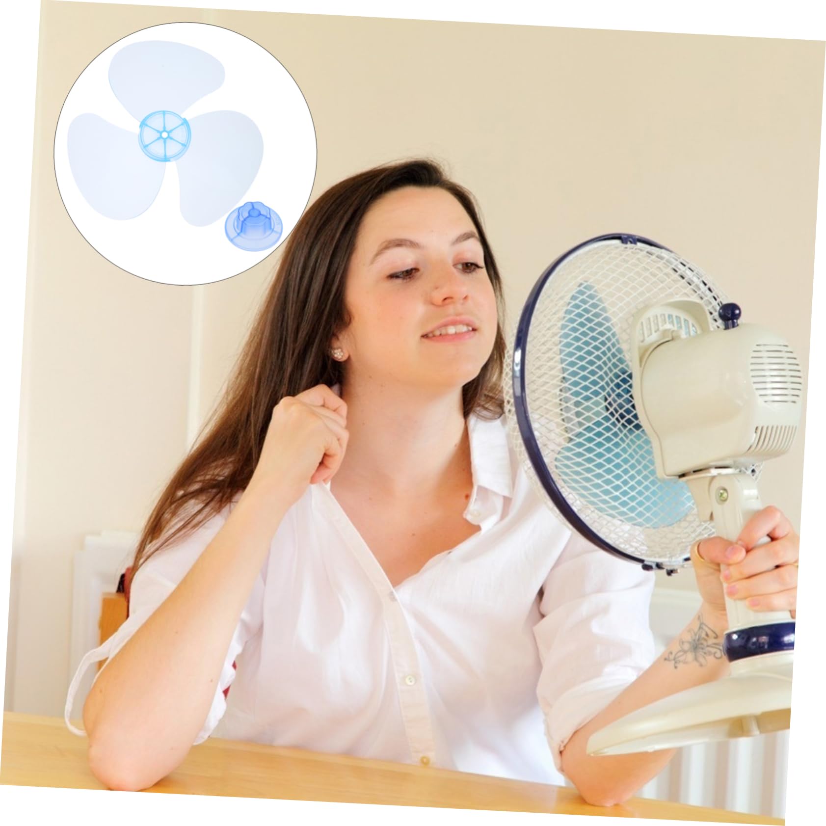 SOLUSTRE 12 Plastic Fan Blades Replacement - 3 Leaf Electric Fan Parts for Table Fan, Household Fan, Air Conditioner & Ceiling Fan - Durable PP Material for Home, Office & Outdoor Cooling
