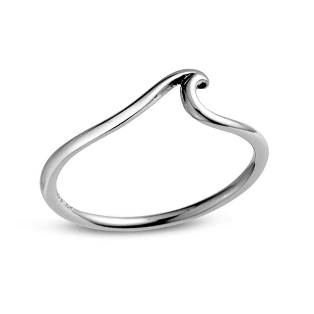 Dainty Ocean Ripple Ring - Elegant Wave Design Silver Jewelry for Women | Perfect for Beach Weddings, Vacation Accessories & Everyday Wear
