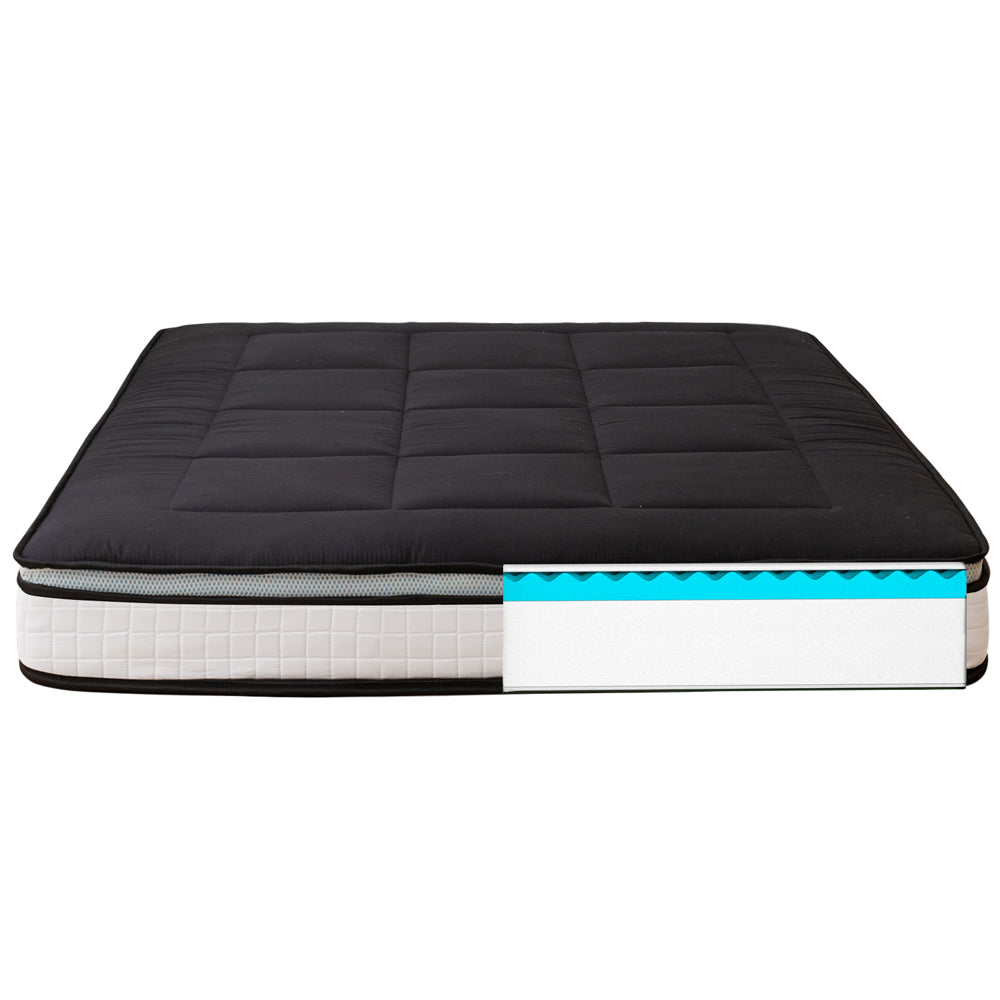 DreamLux Supreme 6 Inch Pillow Top Futon Mattress - Queen Size Black Memory Foam Sofa Bed Mattress for Guest Room, Dorm & Small Spaces | Ultra Comfortable & Supportive