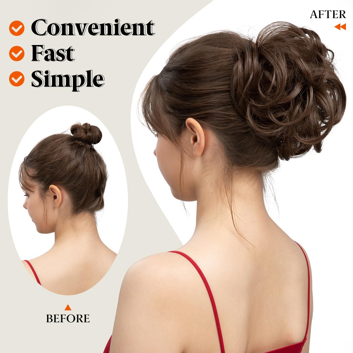 Messy Bun Hair Clip for Women - Adjustable Side Comb Hairpiece for Short Natural Straight Hair - Easy to Use & Versatile Styling - White Blonde (Perfect for Work, Parties & Everyday Wear)