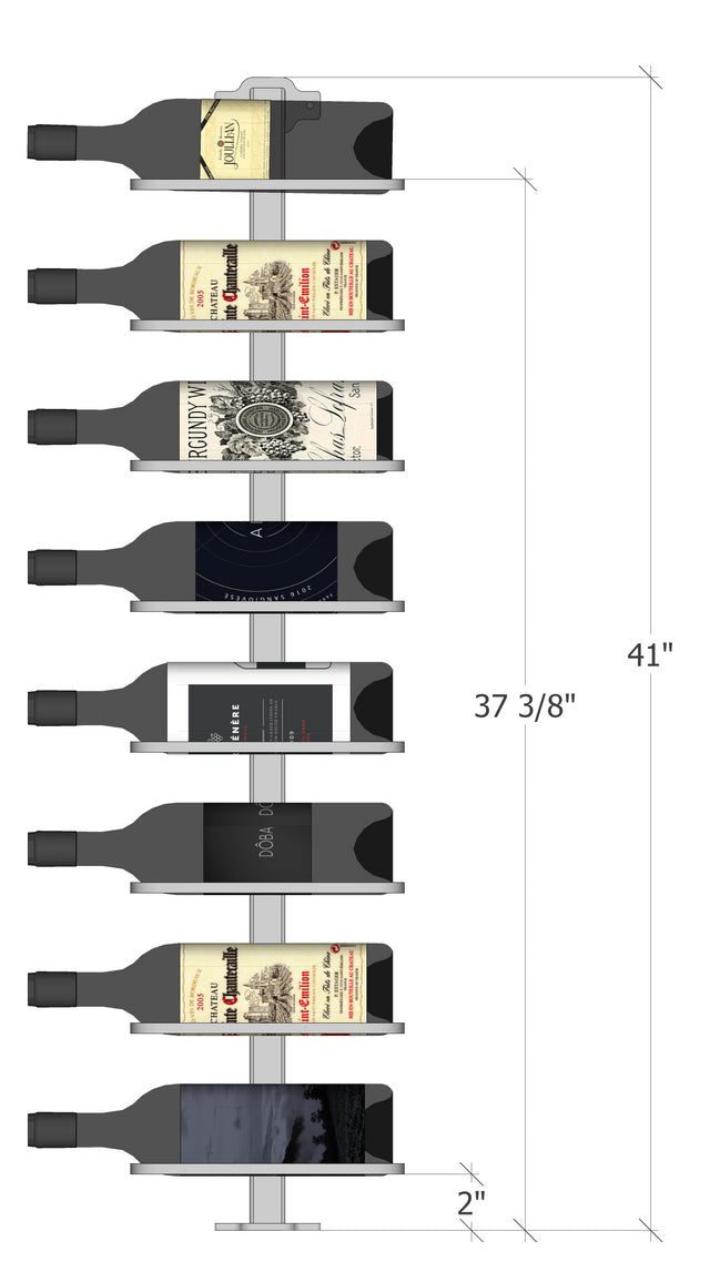 Urban Ironcraft Floor to Wall Wine Racks - Front Double Bottle Label Facing Pillar Series | Modern Wine Storage Solution for Home, Bar & Restaurant Decor