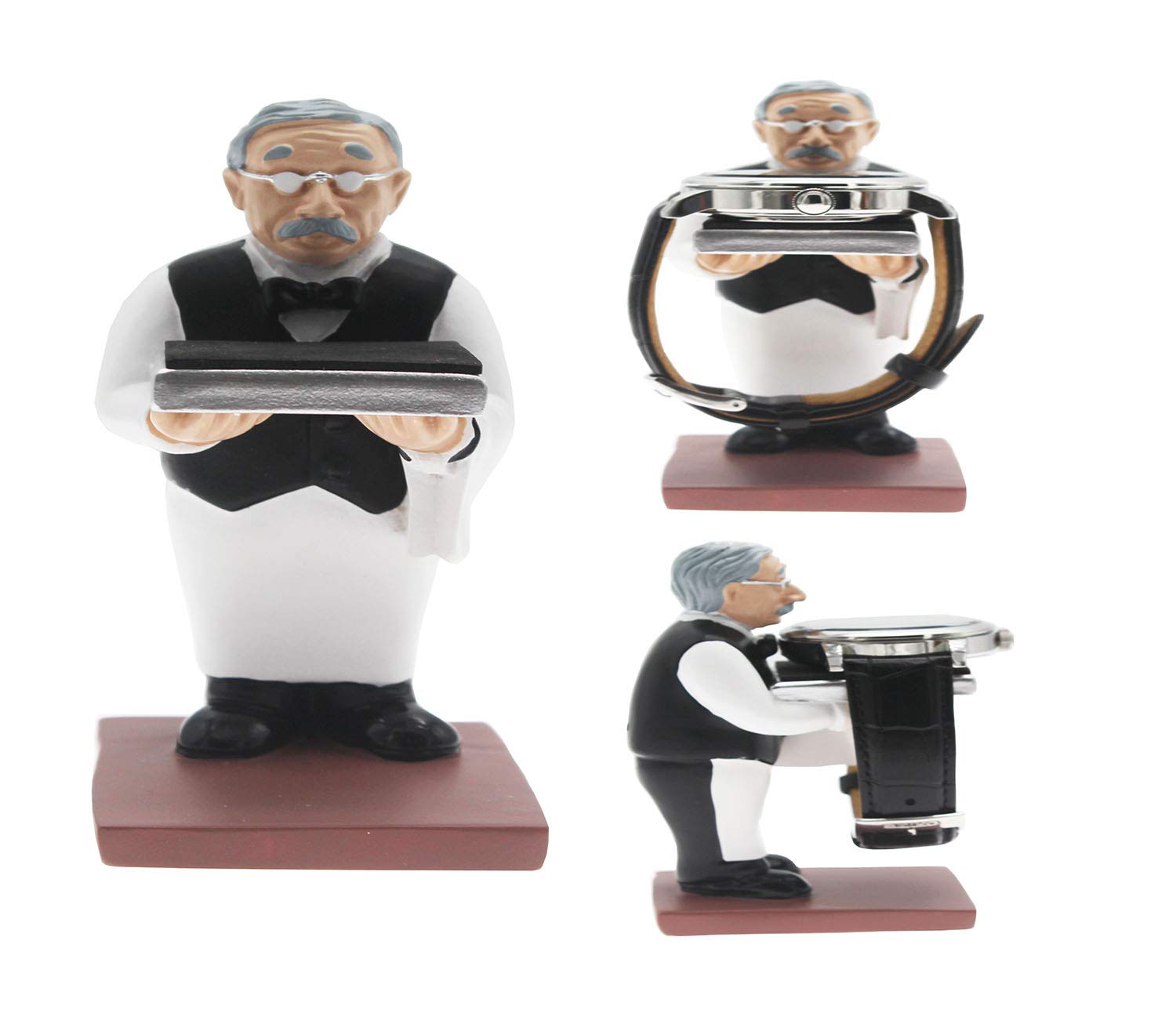 Xperry Vintage Butler Watch Stand - Unique Hat-Wearing Grandpa Watch Holder & Ring Display - Perfect for Watch Storage, Jewelry Organization, and Home Decor