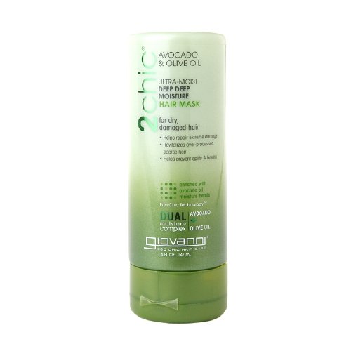 Giovanni 2chic Ultra-Moist Deep Moisture Hair Mask with Avocado & Olive Oil - 5 fl oz (147 ml) Pack of 12 - Hydrating Treatment for Dry, Damaged Hair - Perfect for Salon-Quality At-Home Hair Care