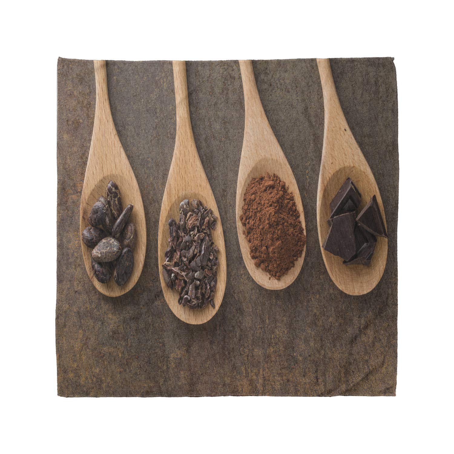 Ambesonne Chocolate Bandana - Unisex Head & Neck Scarf with Cocoa Spoon Print - Perfect for Cooking, Baking & Chocolate Lovers Accessory