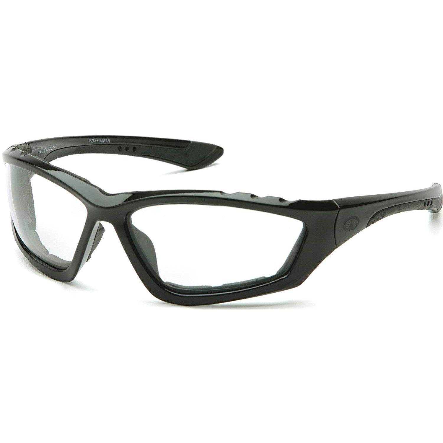 Pyramex Accurist Safety Glasses - Black Frame with Clear Anti-Fog Lens for Construction, Lab Work & DIY Projects | ANSI Z87.1 Certified Eye Protection