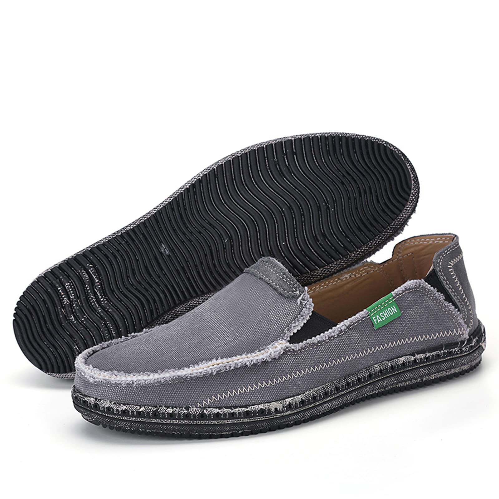 Men's Casual Canvas Loafers Slip-On Shoes - Comfortable Flat Driving & Deck Shoes for Everyday Wear | Perfect for Walking, Travel, and Relaxing Outfits