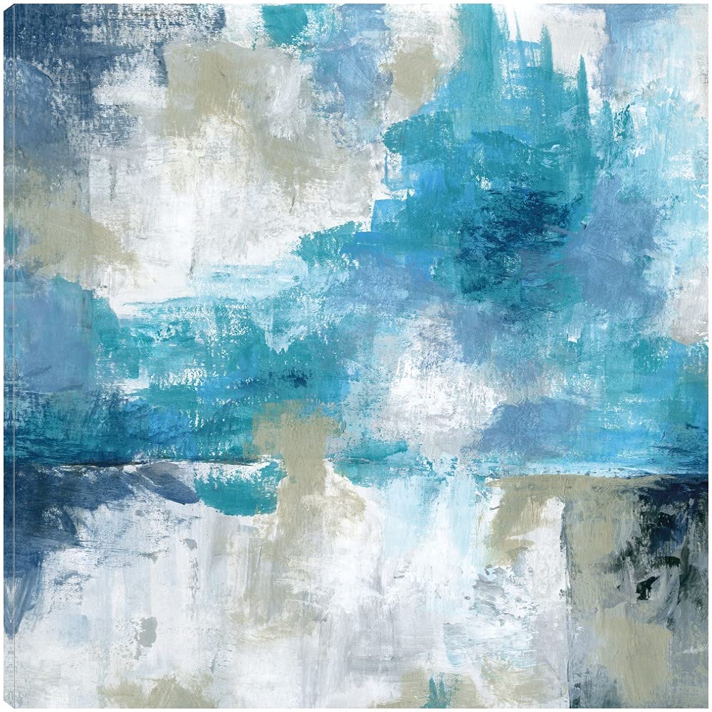 By the Sea Fine Art Canvas Wall Decor - 37x37 Inches Ready to Hang - Coastal Beach Painting for Living Room, Bedroom, Bathroom & Office - Perfect for Home, Vacation House & Beach-Themed Decor