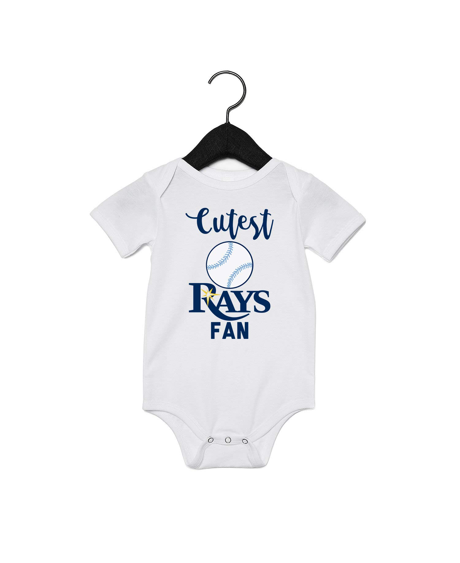 EGDKids Cutest Fan Baseball Quote Baby Bodysuit - White Infant Onesie for Baseball Games, Team Spirit & Photo Shoots | Soft Cotton Newborn Bodysuit for Boys & Girls