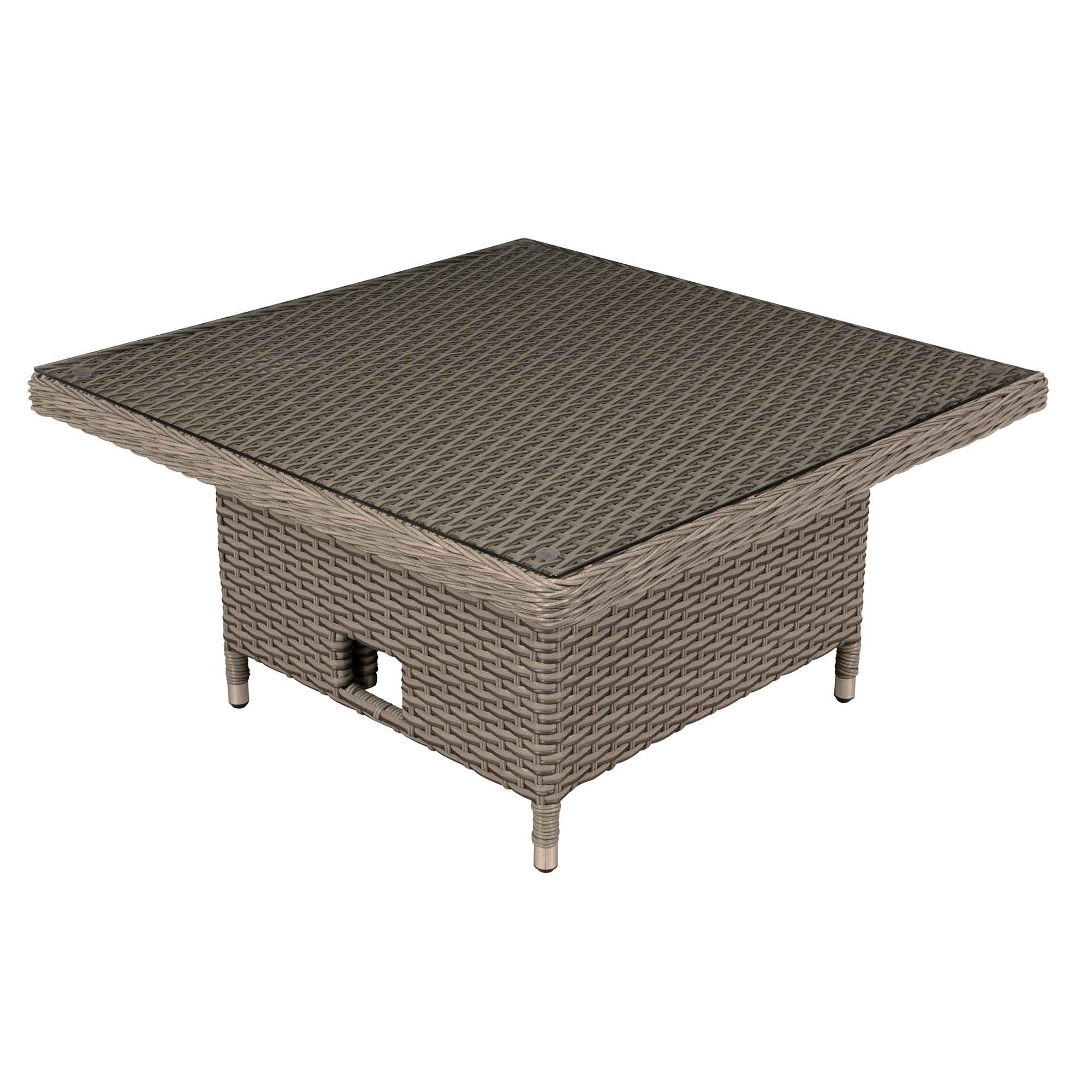 Chester Rattan Wicker Adjustable Height Outdoor Dining Table - Brown (DG73) | Perfect for Patio, Garden & Backyard Dining