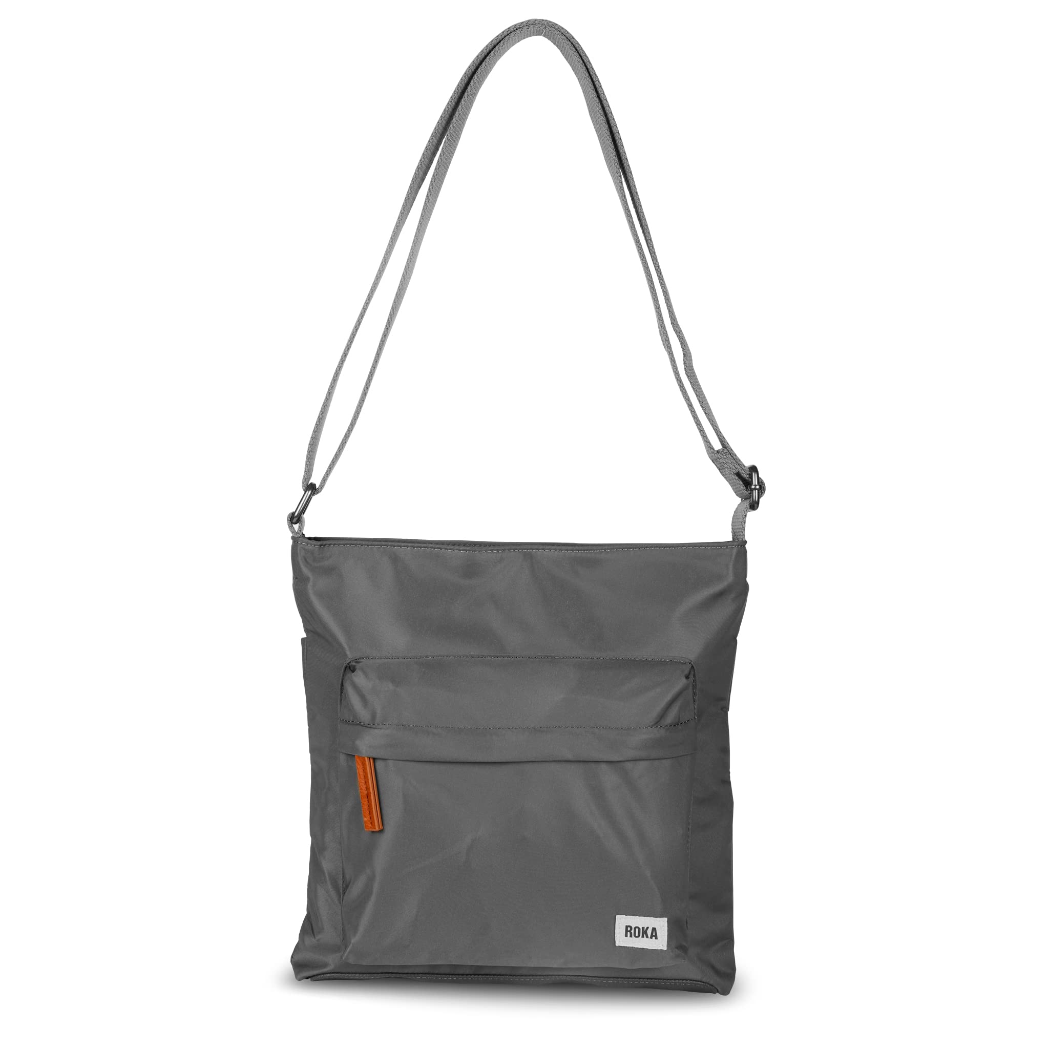 ROKA Kennington Medium Nylon Crossbody Bag for Women & Men - Multi-Pocket Unisex Shoulder Bag with Adjustable Strap & Chunky Zipper - Perfect for Travel, Work, School, Commuting & Daily Essentials