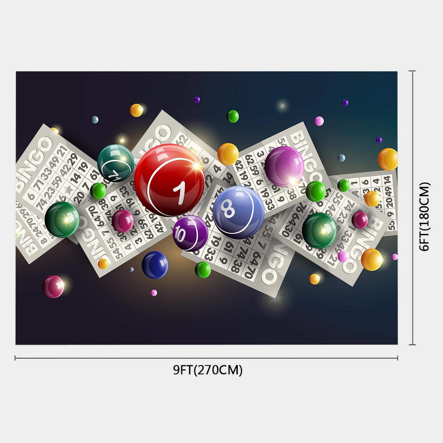 9x6ft Lottery Photo Backdrop - Bingo Winning Ball Props for Events