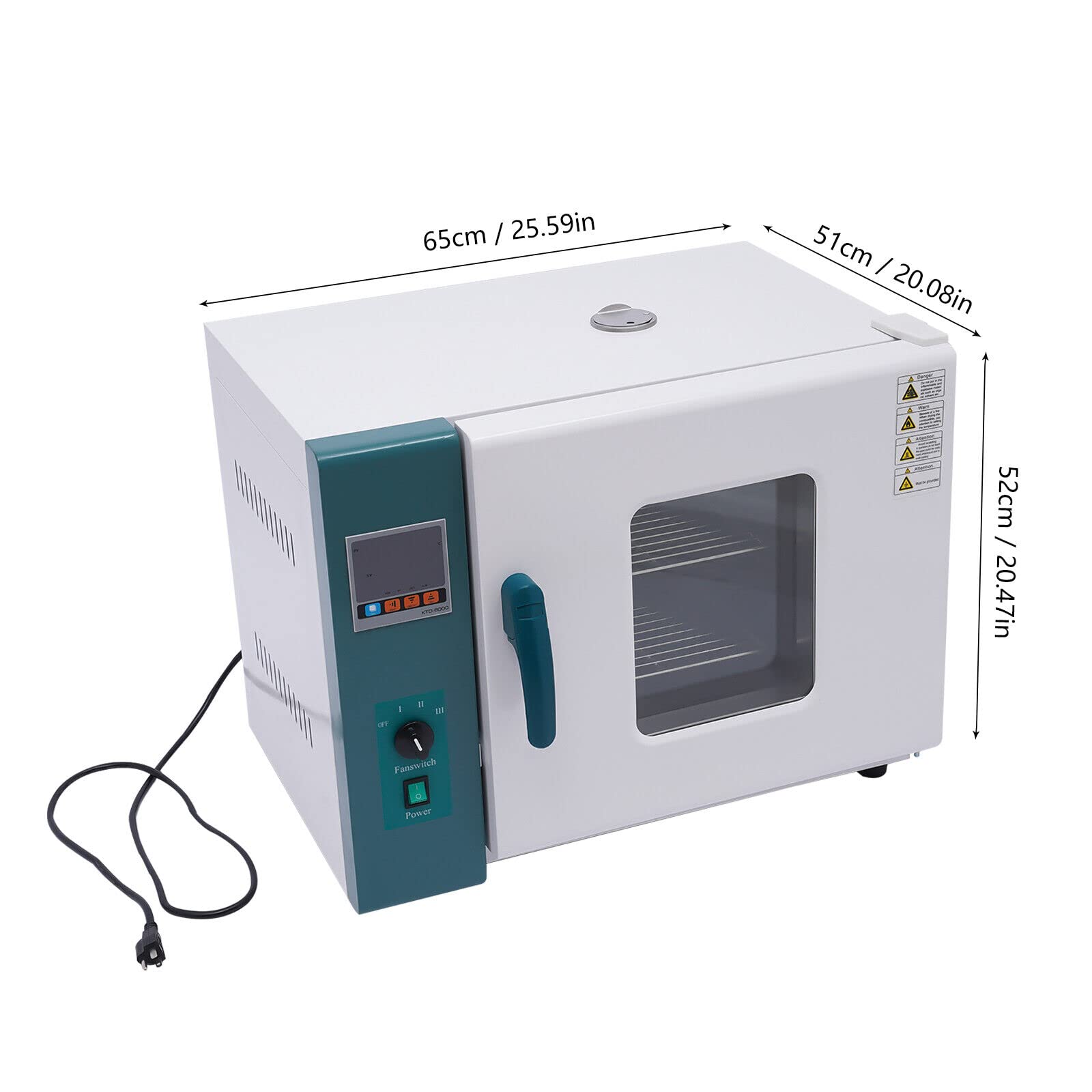 Professional 110V 1000W Lab Industrial Digital Forced Air Convection Drying Oven - 12 Gallon Large Capacity Constant Temperature Blast Drying Box, Thermostatic Incubator for Mining Enterprises & Laboratories - Perfect for Sample Drying, Material Testing, and Industrial Processing